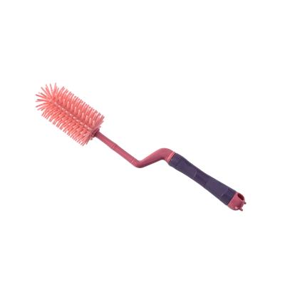 China PP+TPE 360 degree rotating baby bottle brush, nipple brush, straw brush 3 in 1 combination for sale