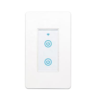 China Tuya US AU Standard 2 Strip Smart Remote Control Panel Glass Lamp Switch Smart Home APP Alexa Google Voice Control Smart Wifi Touch Wall Switch for sale