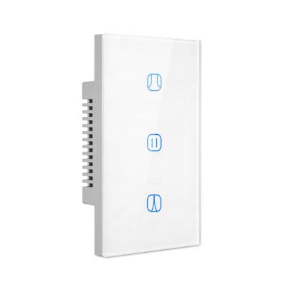 China Smart Touch Screen Switch Works With Hotel Home Electric Curtain Switches Bot US AU Market Tuya IFTTT WiFi Smart White Remote Control Curtain Switch for sale