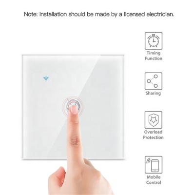 China EU UK WiFi Factory Switch Touch Screen WiFi Smart Lamp Switch APP Life Tuya Google Alexa Voice Remote Control Intelligent Touch Smart Wall for sale