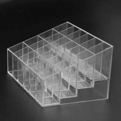 China Stored 24 Acrylic Jewelry Holder Lipstick Organizer Grid Makeup Display Stand Makeup Cosmetic Tools Sweep Rack for sale