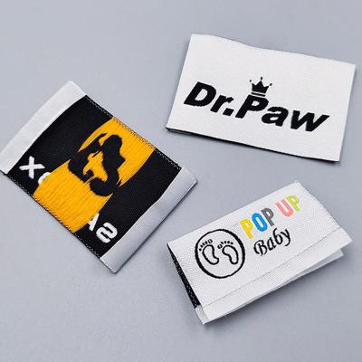 China Sustainable Custom Woven Label Apparel Labels Brand Woven Garment Labels Labels For Clothing for sale