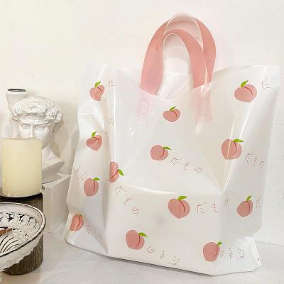 China BIODEGRADABLE Children's Clothing Store Kids Plastic Printing Handbag Gift Packaging Bag Plastic Carry Bag Design With Handle For Garment for sale