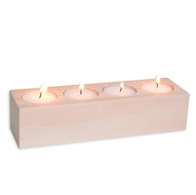 China China Ruichen table top e candle wood creative wooden base single candle candle holder for sale