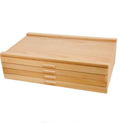 China Wooden Artist Supply Storage Box - pencil case creative drawer china pastels, pencils, pens, markers, brushes for sale