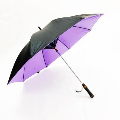 China Minimalist Black UV Coated Fabric Fan Umbrella With Batteries Handle In Stock for sale