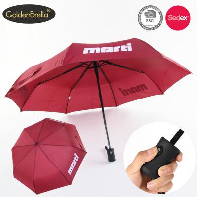 China custom umbrella 3 folds folding automatic open and close umbrella with logo printing for sale