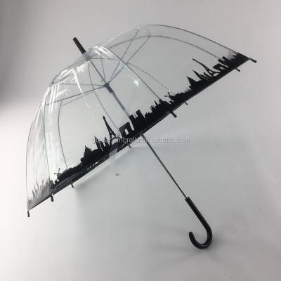 China transparent umbrella for gilfts custom high quality straight frame POE/PVC mushroom printing transparent umbrella/promotion umbrella for gilfs for sale