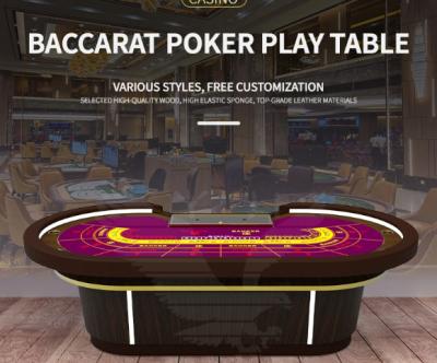 China Tabela de póquer de cassino oval personalizada jogo de azar baccarat tabela de cassino com porta-copos à venda