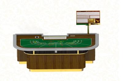 China 7 Person Marble Baccarat Poker Table 2.4m 2.6m 2.8m With LED Display for sale