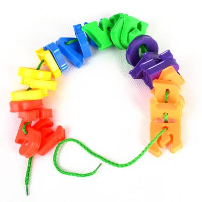 China Kindergarten Design Kids Professional Educational Alphabet Games Colorful Lacing Plastic Toys for sale