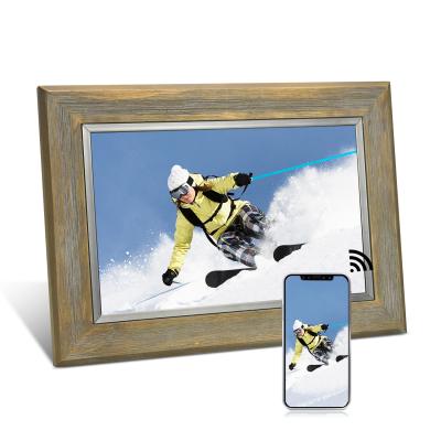 China 2020 Wifi Success 10 Inch Wooden WiFi Photo Frame, Sharing Likfe Immediately Via App, Wall Mountable for sale