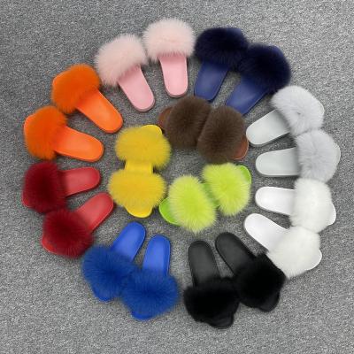 China Quick-drying real fur sandal slipper color unique fur slippers wholesale fur slippers for women for sale