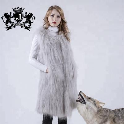 China Latest Design Long Raccoon Fur Vest Custom Viable Fashion Women's Fluffy Fur Vest for sale