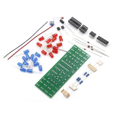 China Practical NE555+CD4017 Red Blue Double Color DIY Flashing Lights Kit Strobe Electronic Learning Kits Suite Parts Gift Double Color DIY Flashing Lights Kit for sale