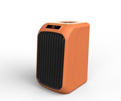 China Handy Air Fan Heater For Home OEM Free Sample Travel Office Room Fan Warmer Ceramic Light Handy Personal Portable Handy Gift Air Fan for sale