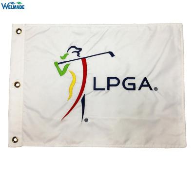 China High Grade Customized Logo Golf Event Pin Flags LPGA Golf Flag With Embroidery For Championships for sale