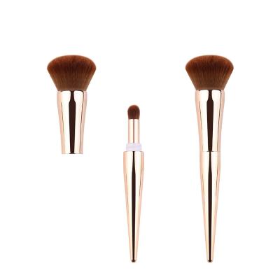 China Silver Soft Touch Makeup Brushes Separable 2 in 1 Brush Private Label Portable Makeup Brush for sale