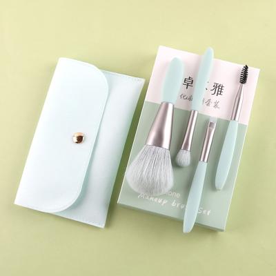 China Angular Blush Makeup Promotional Brush Set Round Mini Base Rainbow Short Handle for sale