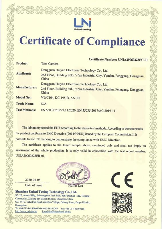 CE - Dongguan Huiyan Electronic Technology Co., Ltd.