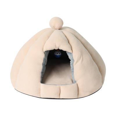 China Modern Plush Stocked Pet Shop & Furniture China Manufacturer Small Pet Beds Pumpkin Cat Bed House Indoor Pet Rooms For Sale for sale