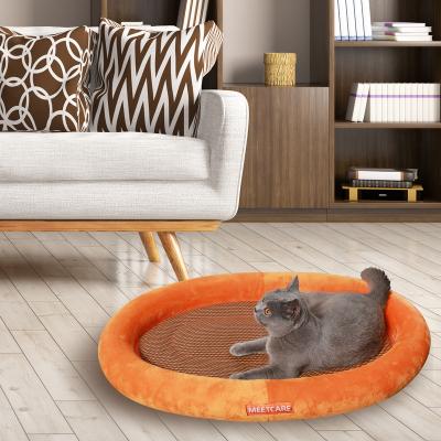 China Dropship Cost-Effective Cozy Oval Rattan Dog Bed Pet Cooling Soft Cushion Comfortable Fashionable Comfortable In Winter And Summer for sale