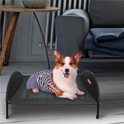 China Breathable Foldable Pet Elevated Dog Bed Raised Matel Frame Pet Moisture Proof Pet Bed Portable Steel Cooling Elevated Bed for sale