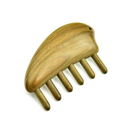 China Home Exquisite Handwork Sandralwood Natural Scalp Massage Comb Handheld Massager Main Meridian Treatment Christmas Gift for sale