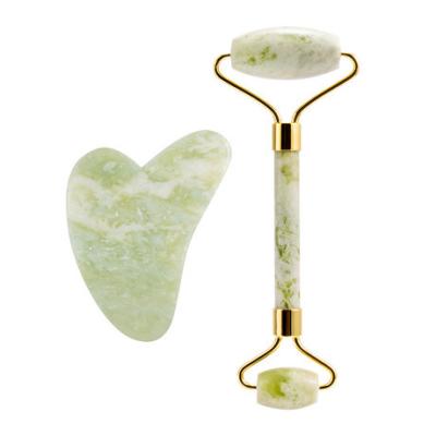 China Scraping Tool Jade Gua Sha Board and Jade Roller Massager Set for Beautiful Skin Detox - Facial Body Eye Neck Massager Tool Reduce Wrinkles Aging for sale