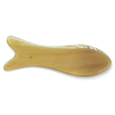 China Natural massage tool yaks horn fish shaped facial neck scraping back plate health and beauty guasha massage board for sale