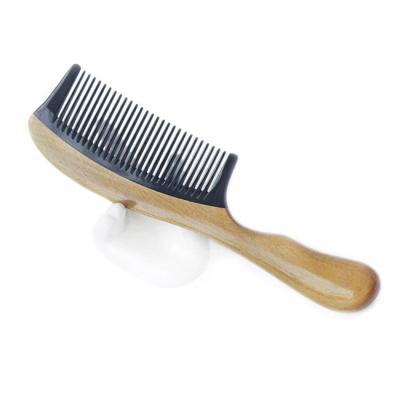 China High Quality Home / Travel Natual Sandalwood Green Horn Combined Anti-Static Combs and Brushes for sale