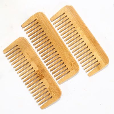 China Eco-Friendly Hotel Wide Tooth Bamboo Hair Extensions Comb Thick Hair Comb Bamboo Comb for sale