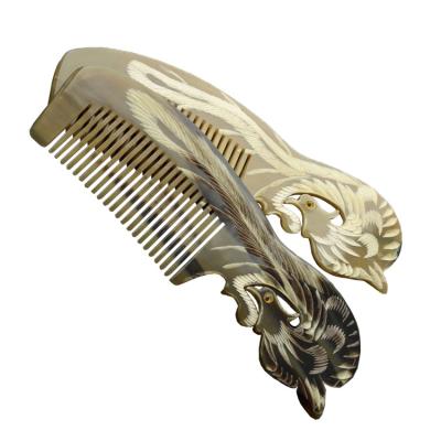 China China Handmade Craft Engraved Horn Comb Elegant Hair Care Festival Wedding Gifts Wishes Gift The Good for sale