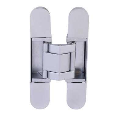 China Modern Zinc Alloy Body Satin Chrome 60kg Supporting 3D Concealed Concealed Door Hinge For Heavy Duty Door for sale