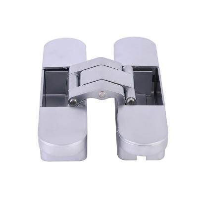 China Modern European Style 60kg Medium Weight Satin Chrome H Zinc Alloy 3D Concealed Door Hinge For Wooden Door for sale