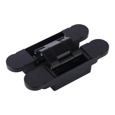 China 60kg Heavy Duty 3D Modern Zinc Alloy Adjusting 180 Degree Black Concealed Hinge To Wooden Door for sale