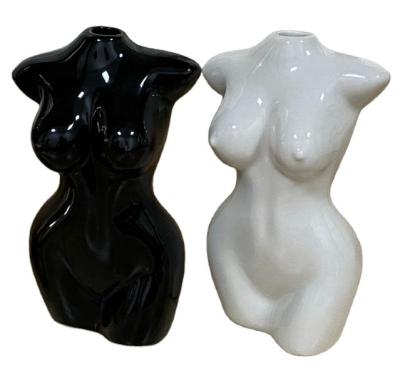 China Europe Porcelain Color Female Body Vase Nordic Ceramic Flower Vase for sale