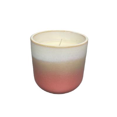 China Home Decoration Porcelain Chandelier Reactive Pink Candle Holder for sale