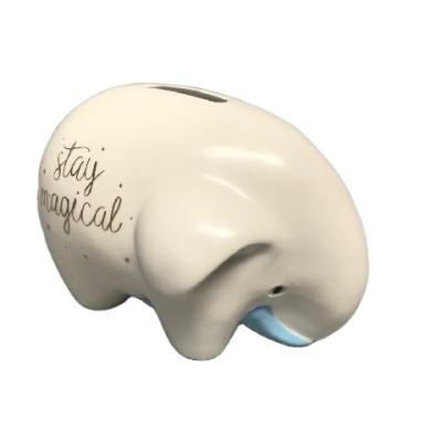 China Ceramic Money Banks Home Decoration Elephant Home Decoration Hot Sale Coin Money Bank Coin Box for sale