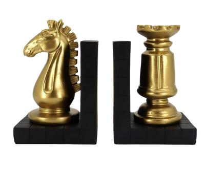 China Hot Sell Resin Chessboard Art Design Folk Bookends for Home Decoration for sale