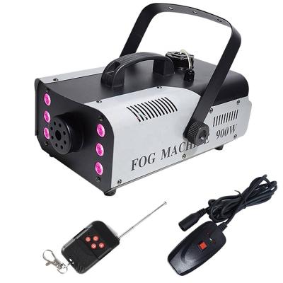 China 900W LED Stage Fog Smoke Machine With Amber-color LED Lights Remote Control 39*26*23cm for sale