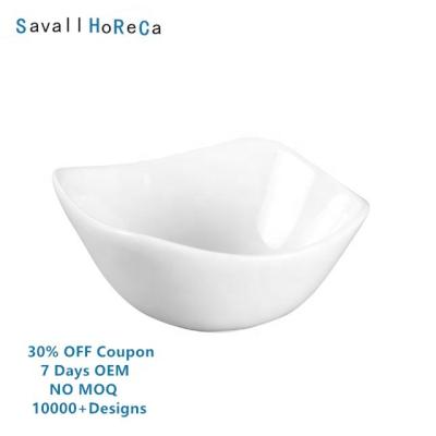 China Savall HoReCa Star Hotel Porcelain Sauce Bowl Small Stocked Supply Soy Sauce Ceramic Bowl Soy Sauce White Dipping Bowl for sale