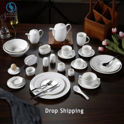 China Savall HoReCa 32pc Dinnerware Set Bone China Dinnerware Set Sustainable Luxury Ceramic Tableware Shiny Porcelain Dinnerware Set Custom Made for sale