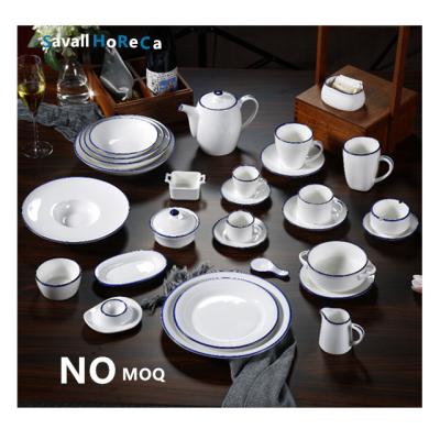 China Savall HoReCa 32pc Porcelain Dinnerware Set Bone China Dinnerware Set Viable Porcelain Dinnerware Set Hotel Ceramic Restaurant for sale