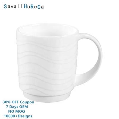 China Savall HoReCa7DaysOEM Sustainable Restaurant Supplying Waves Mug Magic Coffee Porcelain Mug Coffee Mug Classic Mug for sale