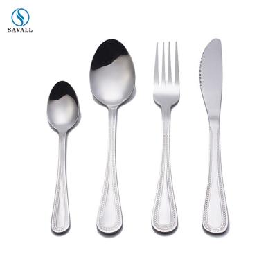 China Savall Disposable HoReCa Spoons Fork Knife Silver Spoon Set Stainless Steel Knife Fork Set Spoons Dinner Set Western Tableware for sale