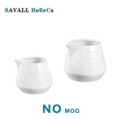 China Savall HoReCa Star Savall HoReCa Star Restaurant Hotel Mini Porcelain Classic White Milk Cream Jar Supply Ceramic Milk Jar for sale