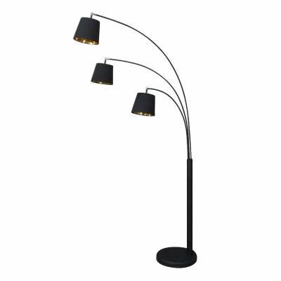 China Modern Design Floor Lamp Industrial Curve Lamp With Fabric Shade Support Light for sale