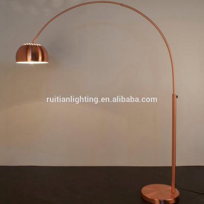 China Modern Decorative Copper Floor Lamp Arc Floor Lamp Luxury Marble Base Floor Lamp for sale