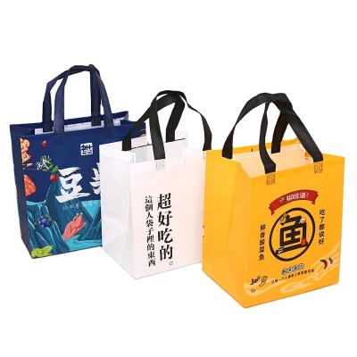 China Custom Logo Printed Eco-Friendly Foldable Reusable Reusable Nonwoven Bags Fast Delivery For Food Catering for sale